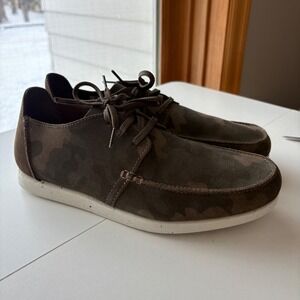 Clarks Shacrelite‎ Low Green Camouflage Suede Comfort Shoes Mens 11.5M